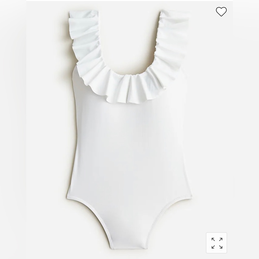 NWT J. Crew White Ruffle Scoop Back One Piece Swim 12